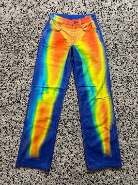 Jaded London Sydney Carlson Wide Leg Jeans Size 24 Petite Colorful Heatmap